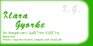 klara gyorke business card